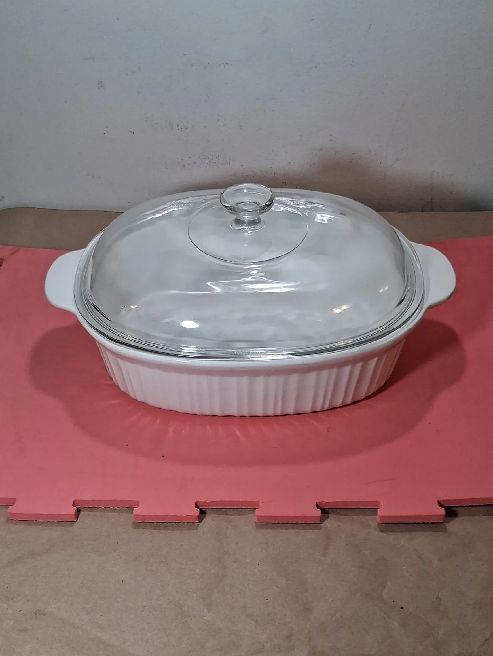 Corning Ware F-14-B French White STONEWARE 4 Qt. Oval Casserole W/ Lid